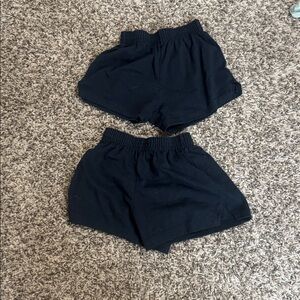 2 pair of Soffe Girls' Black Shorts with Elastic Waist